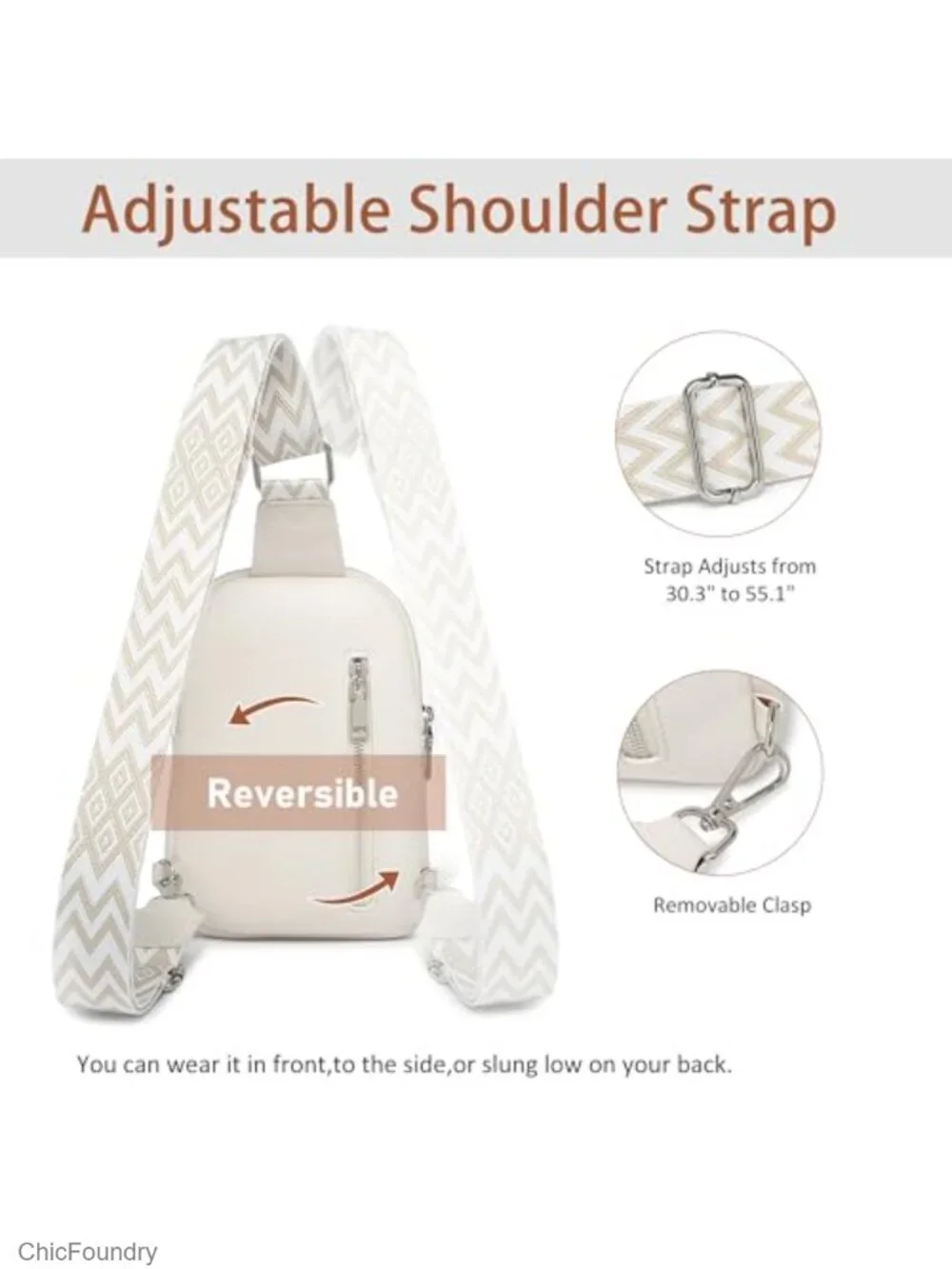 Vegan Leather RFID Sling Bag Crossbody Trendy Travel Anti Theft Faux Leather